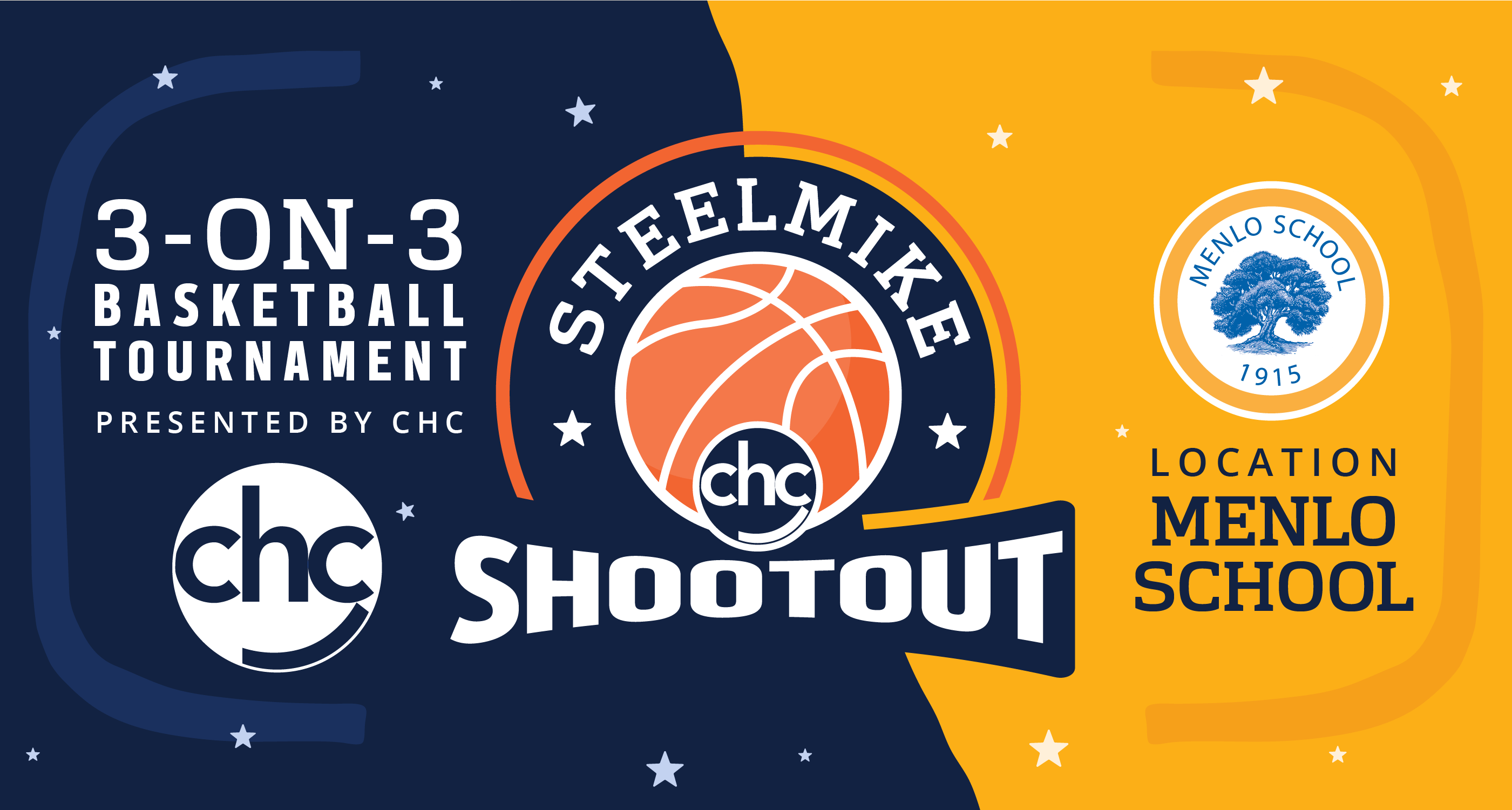 CHC SteelMike Shootout. 3-on-3 Basketball Tournament presented by CHC. Location: Menlo School.